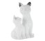FIGURKA DEKORACYJNA KOTY ~ CERAMICZNE KOTY W KOLORZE BIAŁO SREBRNYM ~ CAT/05