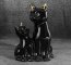 FIGURKA DEKORACYJNA KOTY ~ CERAMICZNE KOTY W KOLORZE CZARNO ZŁOTYM ~ CAT/05