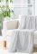 NOWOCZESNY KOC Z PLUSZU W STYLU GLAMOUR ~ EPSILON ~ BIEL + SREBRO ~ 150x200
