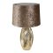 EKSKLUZYWNA LAMPA DEKORACYJNA ~ ZŁOTA LAMPA CERAMICZNA Z WELUROWYM ABAŻUREM ~ SENA/2/LAMP/01
