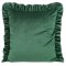 WELUROWA POSZEWKA DEKORACYJNA Z FALBANKĄ ~ VELVET/25/G ~ 45x45 ~ CIEMNA ZIELEŃ