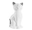 FIGURKA DEKORACYJNA KOT ~ CERAMICZNY KOT W KOLORZE BIAŁO SREBRNYM ~ CAT/04