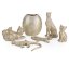 NOWOCZESNA FIGURKA DEKORACYJNA W STYLU GLAMOUR ~ KOT CERAMICZNY SZAMPAN ~ ELVIN-7