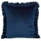 WELUROWA POSZEWKA DEKORACYJNA Z FALBANKĄ ~ VELVET/25/B ~ 45x45 ~ GRANAT