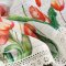 Gotowe zazdrostki w tulipany - prowansalskie zazdrostki z tunelem - Stella - 30x150