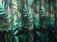 Zasłony z weluru w liście palmowe - nowoczesne zasłony monstera - "Davos II" - 290