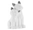 FIGURKA DEKORACYJNA KOTY ~ CERAMICZNE KOTY W KOLORZE BIAŁO SREBRNYM ~ CAT/03