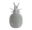NOWOCZESNA FIGURKA DEKORACYJNA W STYLU GLAMOUR ~ SREBRNY ANANAS FIGURKA CERAMICZNA ~ ELDO/39