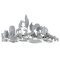 NOWOCZESNA FIGURKA DEKORACYJNA W STYLU GLAMOUR ~ SREBRNY TUKAN CERAMICZNY ~ ELDO/9