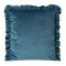 WELUROWA POSZEWKA DEKORACYJNA Z FALBANKĄ ~ VELVET/25/H ~ 45x45 ~ NIEBIESKI
