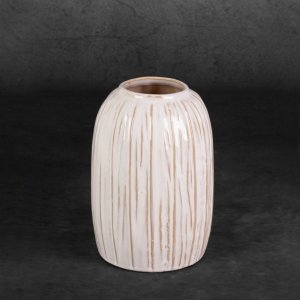 PIĘKNY WAZON W STYLU FRANCUSKIM ~ KREMOWO ZŁOTY WAZON CERAMICZNY ~ LIZA-04