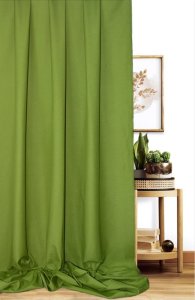 Jednokolorowa tkanina zasłonowa Ikea - "Canvas" zieleń - 140