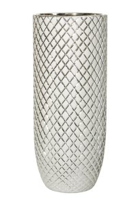 SREBRNY WAZON W STYLU GLAMOUR ~ NOWOCZESNY WAZON DEKORACYJNY ~ GLAMOR-02