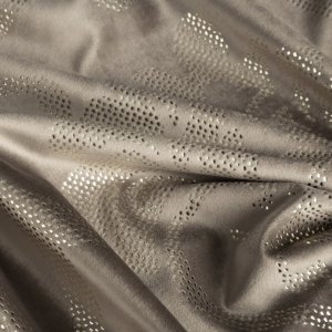 Tkanina welur ciemny beż złoty wzór damask na zasłony