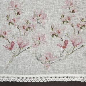 Prowansalskie zazdrostki w kwiaty magnolie - kuchenne zazdroski gotowe retro - "Amelia" - 30x150