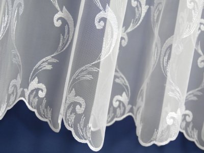 ELEGANCKA FIRANA Z TIULU ~ TIUL HAFTOWANY W A'LA ORNAMENTY ~ "MIRIAM" BIEL ~ 300