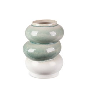 KREMOWO MIĘTOWY WAZON ~ FIKUŚNY WAZON W STYL BOHO ~ OZDOBNY WAZON CERAMICZNY ~ LIANA4