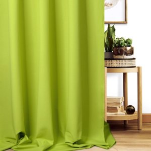 Jednokolorowa tkanina zasłonowa Ikea - "Canvas" zielone jabłuszko - 140