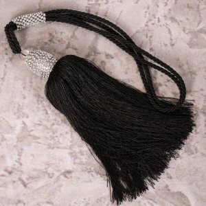 CHWOST DO ZASŁON W STYLU GLAMOUR ~ CHWOST DO PODPIĘCIA ZASŁON Z CYRKONIAMI ~ SC/KATE ~ CZARNY