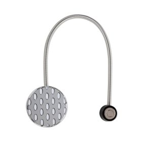 Biało srebrny magnes do podpięcia zasłon i firan