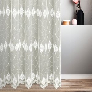 Ekskluzywna kremowa firana haftowana z kolekcji Premium - "PERLA" - 290