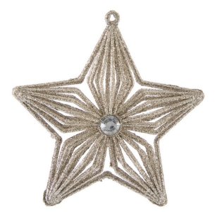 OZDOBA CHOINKOWA SW/OZD/STAR/32-3 ~ ŚNIEŻYNKA ~ SZAMPAN ~ kpl. 6szt