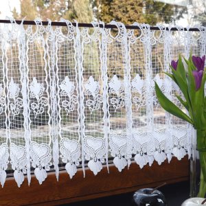 Eleganckie zazdrostki gipiurowe do kuchni - zazdrostki z gipiury - "Bari" - 40