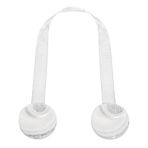 Magnes do firan i zasłon - Upinacz dekoracyjny z magnesem - M/109 - biel