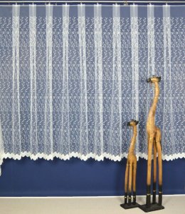 ELEGANCKA FIRANA - SIATECZKA TIULOWA Z HAFTEM ~ "VEGA" KREM ~ 180