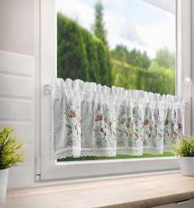 Gotowe zazdrostki w kolorowe kwiaty - prowansalskie zazdrostki z tunelem - Sylwia - 30x150