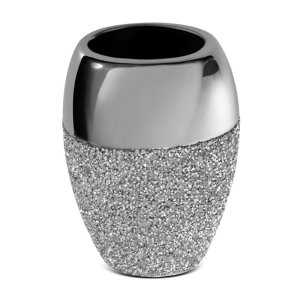 WAZON DEKORACYJNY Z PIRYTEM ~ WAZON CERAMICZNY ZE SZKIEŁKAMI W STYLU GLAMOUR ~ PALMERA-1