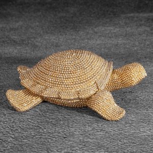 NOWOCZESNA FIGURKA DEKORACYJNA W STYLU GLAMOUR ~ ZŁOTY Ż&Oacute;ŁW CERAMICZNY ~ ELDO/21