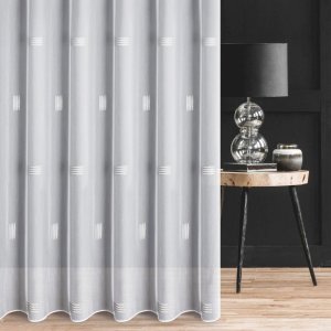 tkanina firanowa aden bambus srebrny haft z bliska