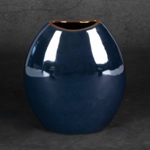 ELEGANCKI GRANATOWO ZŁOTY WAZON CERAMICZNY ~ NOWOCZESNY WAZON DEKORACYJNY ~ AMORA1-2