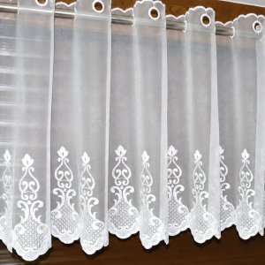 elegancka zazdrostka do kuchni 50 cm z ornamentowym haftem