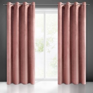 ELEGANCKIE JEDNOKOLOROWE GOTOWE ZASŁONY NA PRZELOTKACH Z WELURU MELANIE ~ nr 1475 ~  1,40m x 2,50m