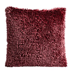 POSZEWKA DEKORACYJNA ~ SHAGGY 1 ~ CIEMNE BORDO ~ 40x40