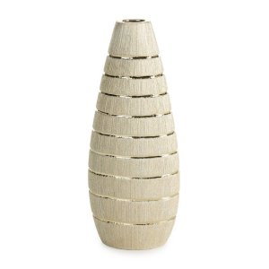 ELEGANCKI WYSOKI WAZON DEKORACYJNY ~ WAZON CERAMICZNY W KOLORZE SZAMPANA ~ MELINDA-1