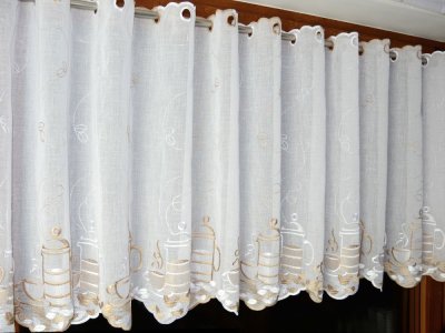 zazdrostki kuchenne premium z etaminy haft kawa turecka jakość