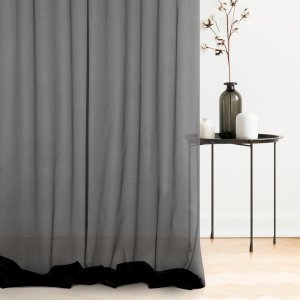 czarna firana peru 325 cm gładka z połyskiem