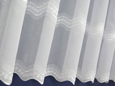 ELEGANCKA FIRANA Z BATYSTU HAFTOWANEGO SZLAKOWO ~ "CEDROS" BIEL ~ 300