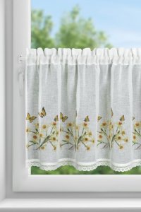 Gotowe zazdrostki w żonkile - wiosenne zazdrostki do okna - Flora - 60x150