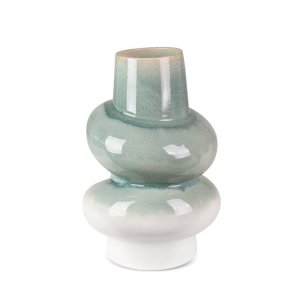 KREMOWO MIĘTOWY WAZON ~ FIKUŚNY WAZON W STYL BOHO ~ OZDOBNY WAZON CERAMICZNY ~ LIANA6