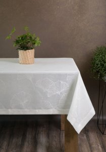 PLAMOODPORNY OBRUS DEKORACYJNY ~ PROSTOKĄTNY ~ DORIS ~ NATURAL ~ 145x350