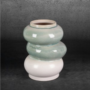 KREMOWO MIĘTOWY WAZON ~ FIKUŚNY WAZON W STYL BOHO ~ OZDOBNY WAZON CERAMICZNY ~ LIANA4