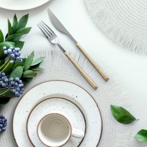PODKŁADKA DEKORACYJNA W STYLU SKANDYNAWSKIM ~ BOHO1 ~ SREBRO ~ Ø38 ~ KPL. 6 sztuk