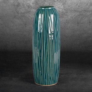WYSOKI WAZON W STYLU BOHO ~ ZIELONY WAZON CERAMICZNY ~ REA1