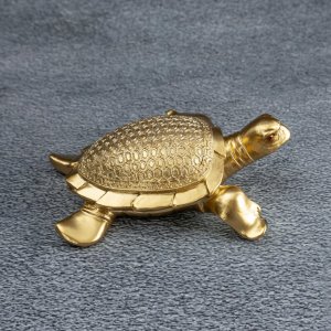 NOWOCZESNA FIGURKA DEKORACYJNA W STYLU GLAMOUR ~ ZŁOTY ŻÓŁW CERAMICZNY ~ HARIS-7