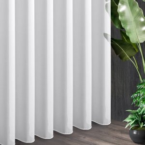 Elegancka, biała firana gładka KREPA ŻORŻETA – na metry lub szyta na wymiar - 300