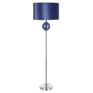 NOWOCZESNA LAMPA STOJĄCA ~ GRANATOWO SREBRNA LAMPA DEKORACYJNA ~ IRIS-01